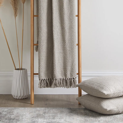 Hayley 100 % Cotton Throw -Stone