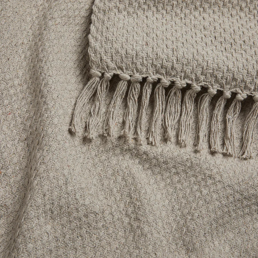 Hayley 100 % Cotton Throw -Stone