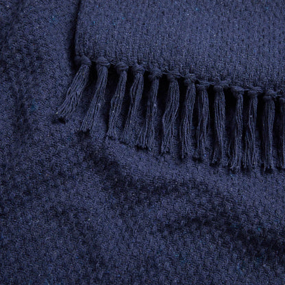 Hayley 100 % Cotton Throw - Navy