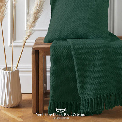 Hayley 100 % Cotton Cushion - Green