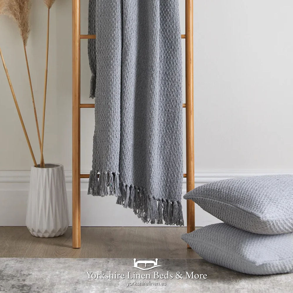 Hayley 100 % Cotton Cushion - Grey