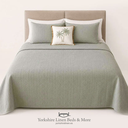 Honey Comb 100% Cotton Bedspread, Duck Egg Blue - Duvet Covers and Sets - Yorkshire Linen Beds & More, Mijas Costa