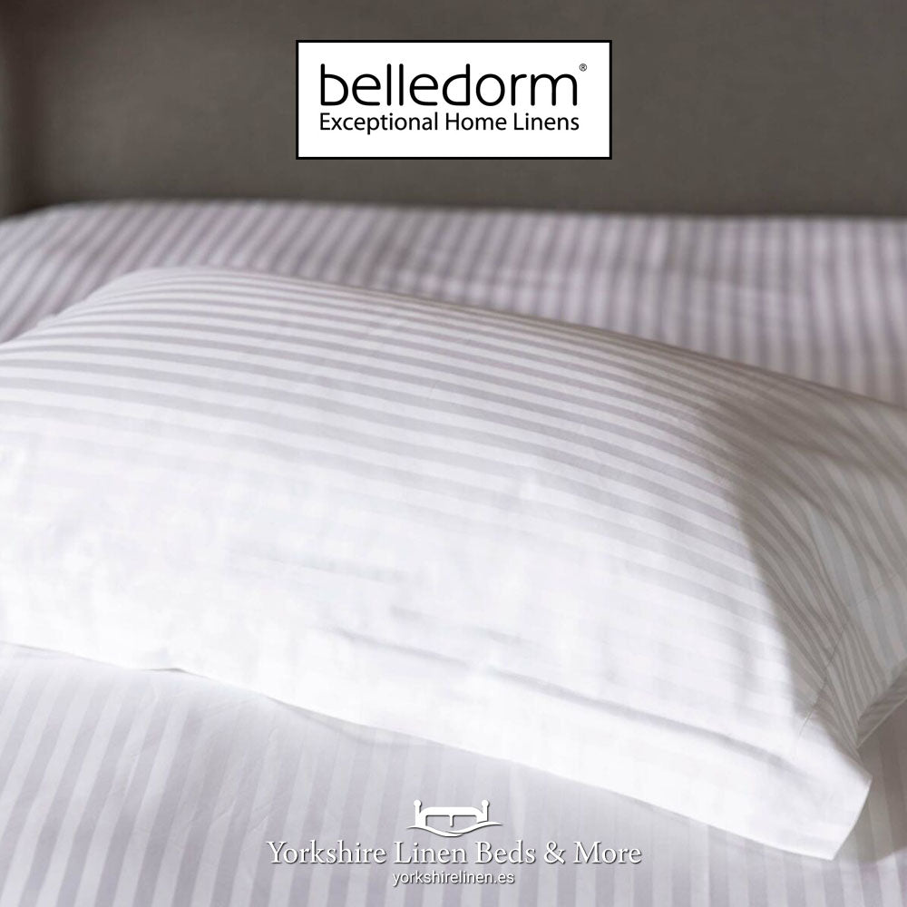 Hotel Stripe Oxford Pillow Cases, 540 Thread Count, White - Sheets & Pillowcases - Yorkshire Linen Beds & More