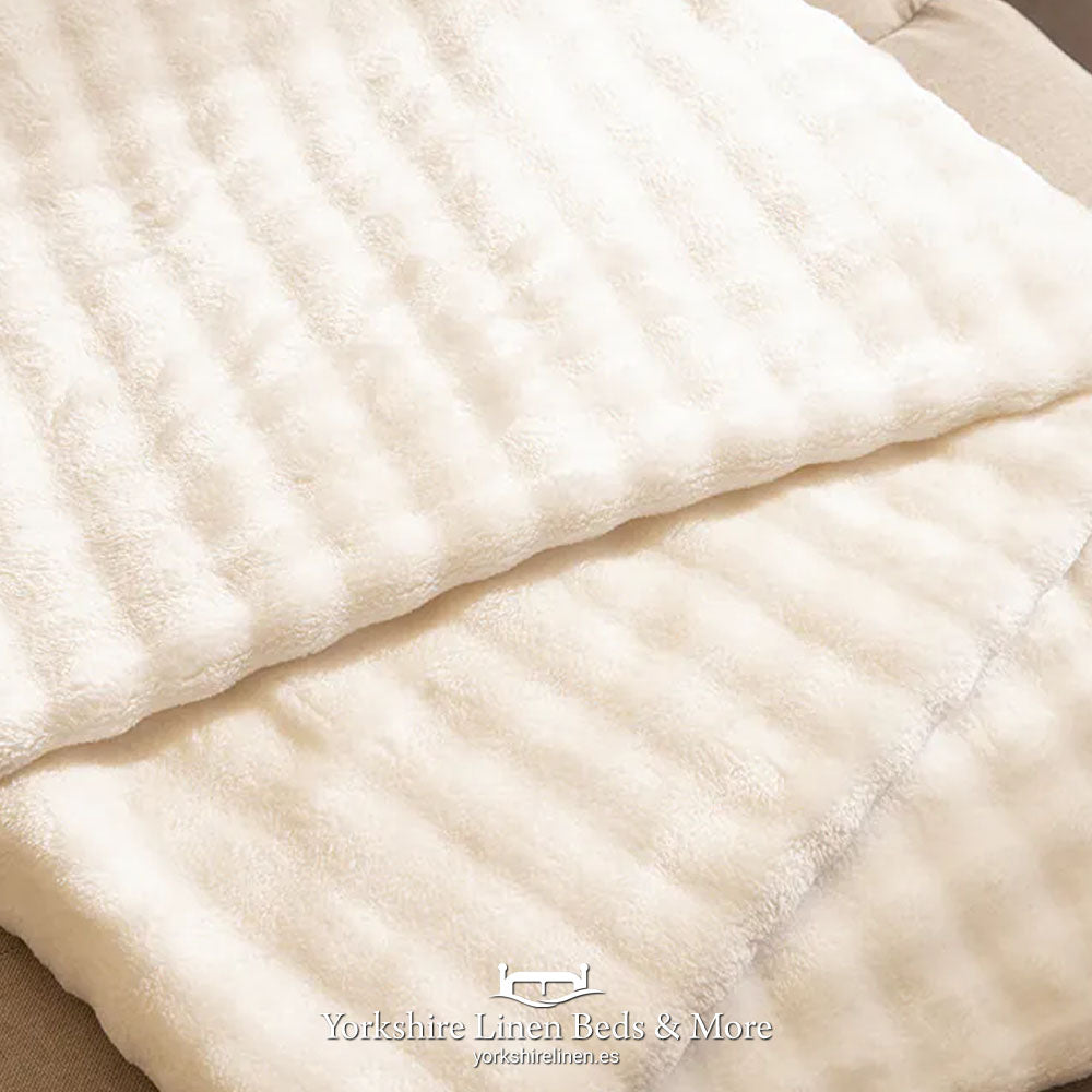 Icelandia Value Faux Fur Throws and Cushions, Natural - Throws & Bedspreads - Yorkshire Linen Beds & More