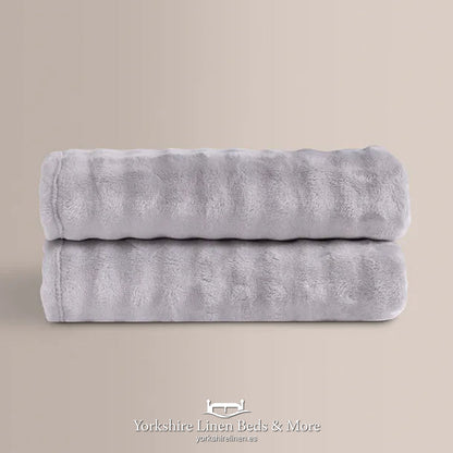 Icelandia Value Faux Fur Throws and Cushions, Silver - Throws & Bedspreads - Yorkshire Linen Beds & More