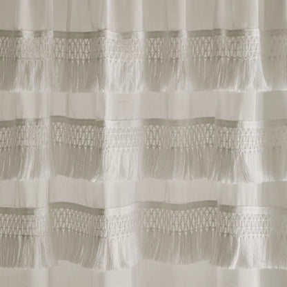 Izmir Tassel Slot Top Voile, Stone FINAL REDUCTION