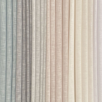 Jade Linen Look Heading Tape Voile Panels, Grey
