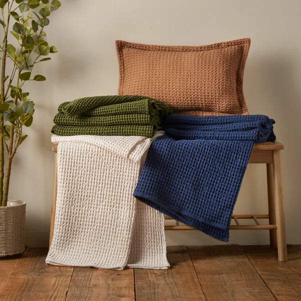 Jaipur Waffle Cotton Throws - Assorted Colours