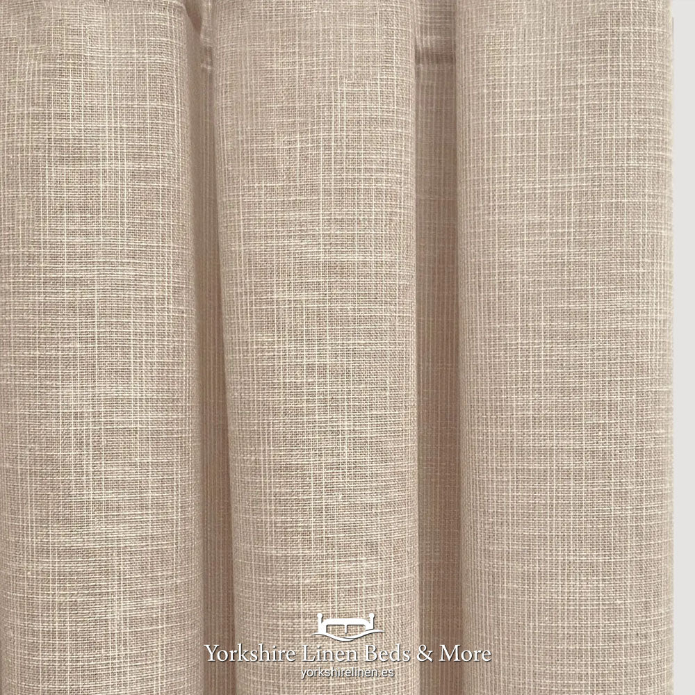 Jade Linen Look Heading Tape Voile Panels, Beige - Voiles and Net Curtains - Yorkshire Linen Beds & More
