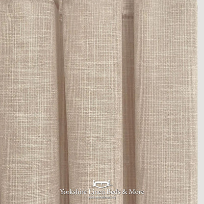 Jade Linen Look Heading Tape Voile Panels, Beige - Voiles and Net Curtains - Yorkshire Linen Beds & More