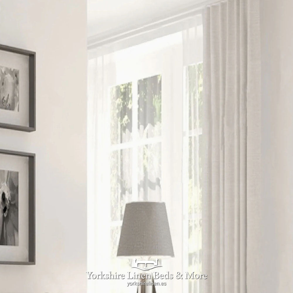 Jade Linen Look Heading Tape Voile Panels, White - Voiles and Net Curtains - Yorkshire Linen Beds & More