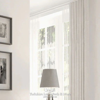 Jade Linen Look Heading Tape Voile Panels, White - Voiles and Net Curtains - Yorkshire Linen Beds & More