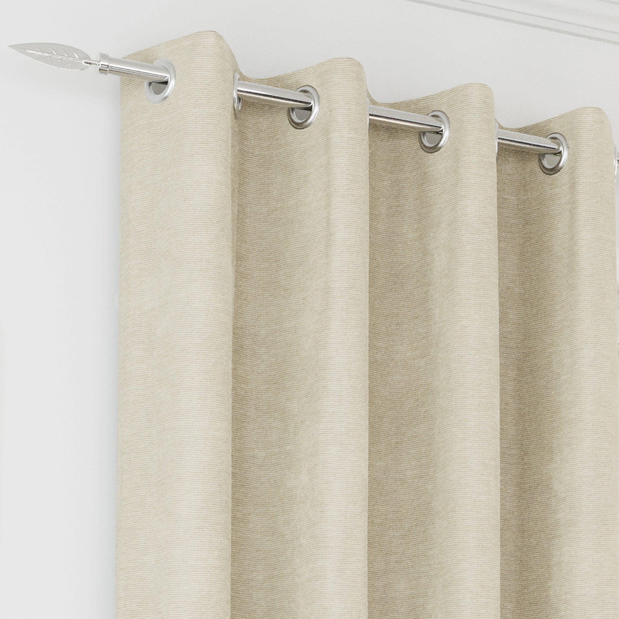 Knightsbridge 100 % Blackout Eyelet Curtain Pairs- Ivory