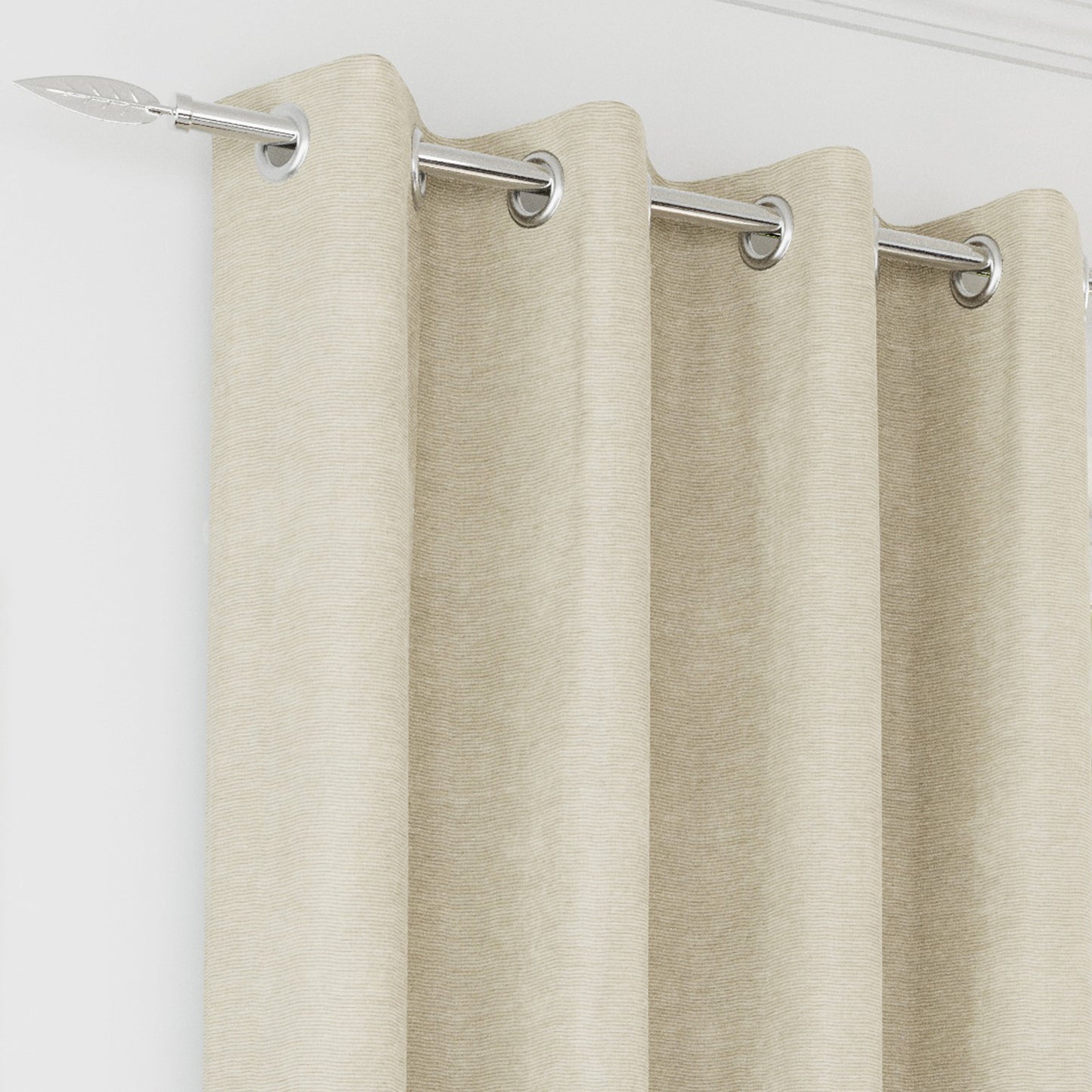 Knightsbridge 100 % Blackout Eyelet Curtain Pairs- Ivory