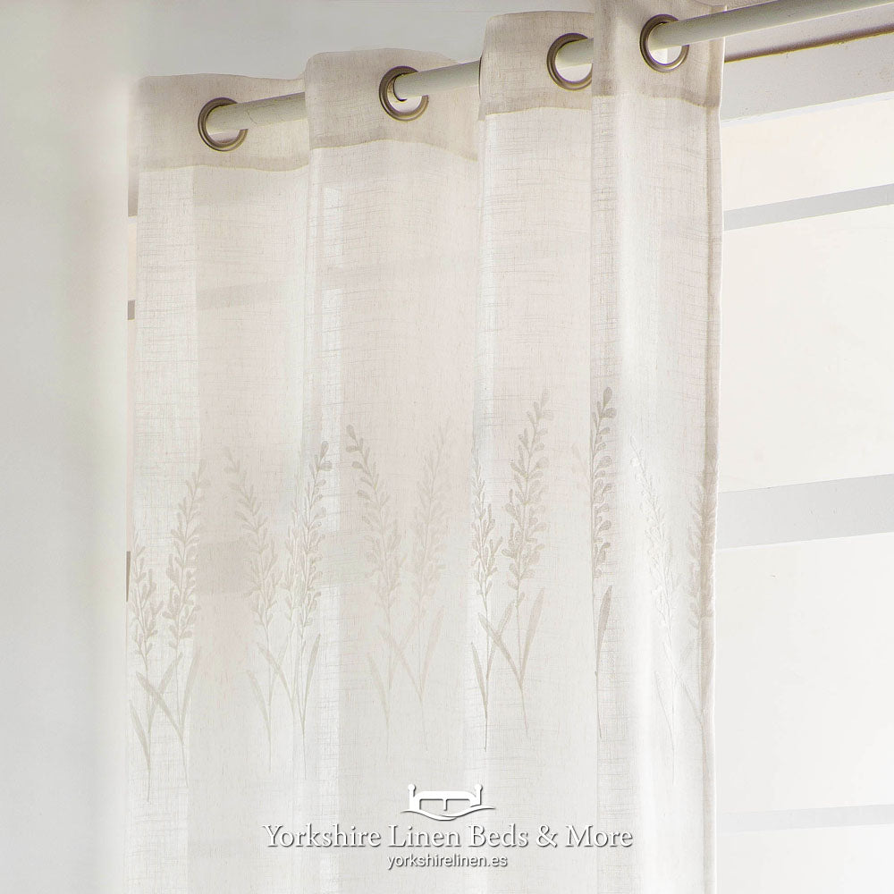 Kaelia Eyelet Voile Panel- Beige