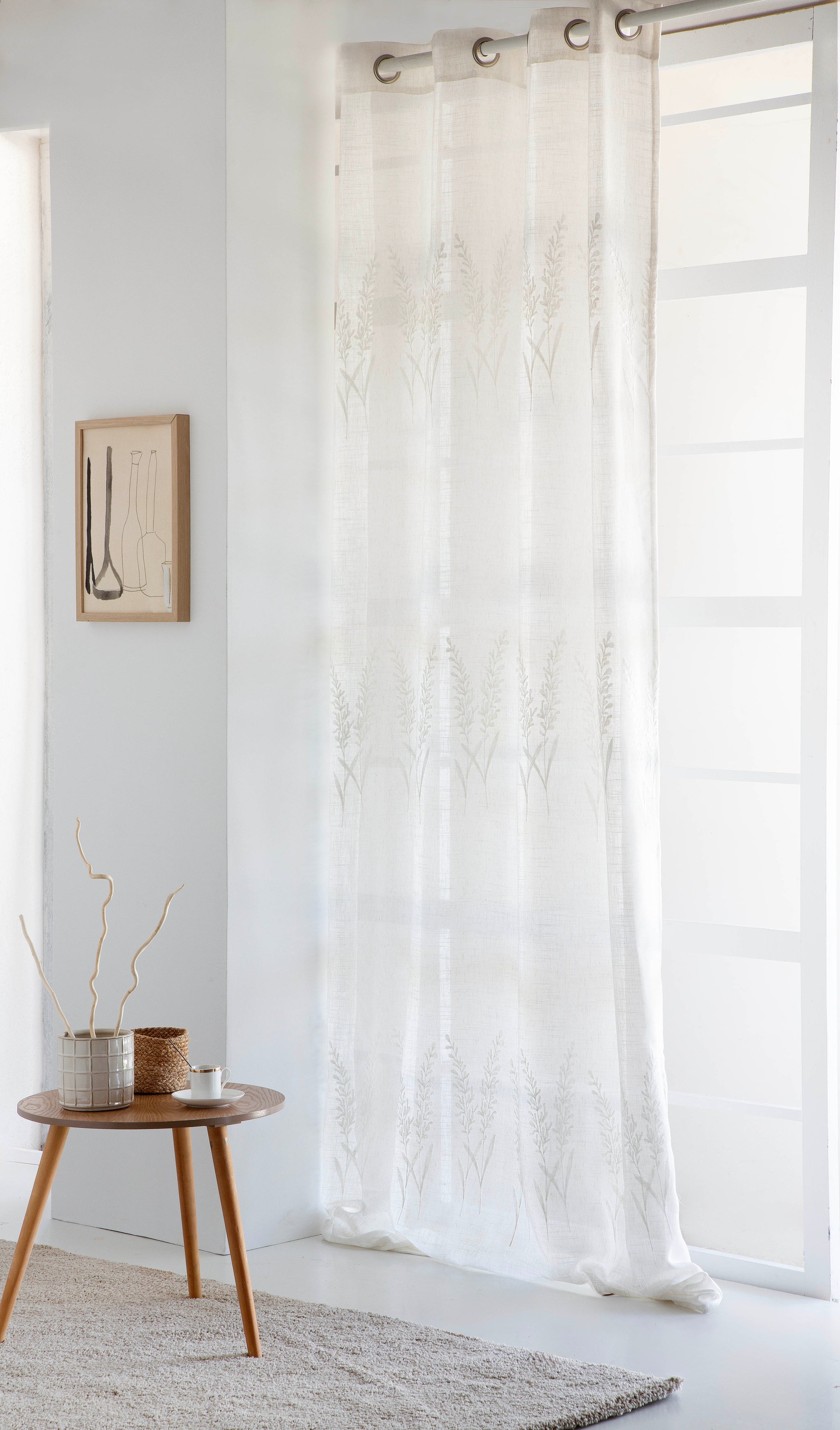 Kaelia Eyelet Voile Panel- Beige
