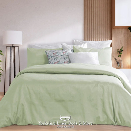 Karly Silk Look Duvet Set, Green - Duvet Covers & Sets - Yorkshire Linen Beds & More