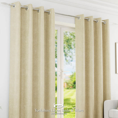 Knightsbridge 100% Blackout Eyelet Curtain Pairs, Ivory - Curtains & Voiles - Yorkshire Linen Beds & More, Mijas, Spain
