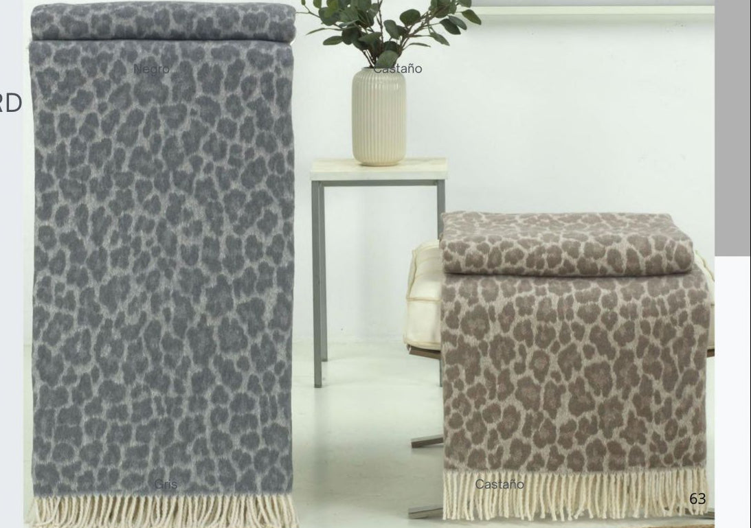 Cosy Leopard Cotton Rich Throws OFFER- Assorted colours