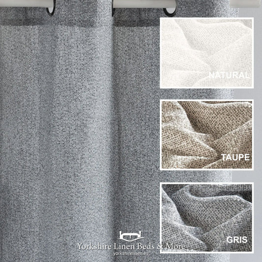 Lagar Heavy Woven Ring Top Voile Panels, Assorted Colours - Voiles and Net Curtains - Yorkshire Linen Beds & More