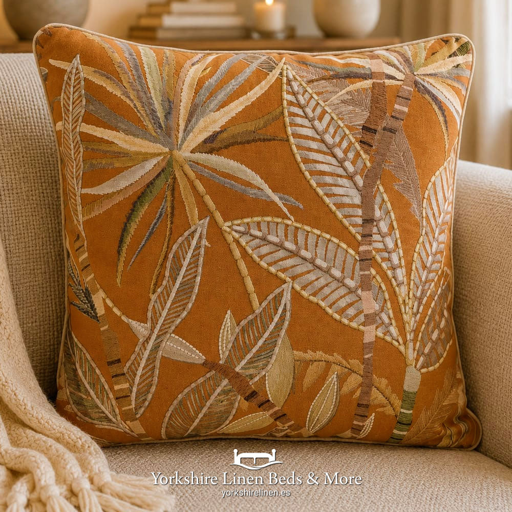 Linen Jungle Cushion, Spice