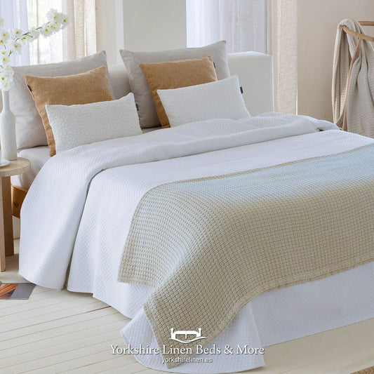 Lisbon Cotton Bed Runner & Cushions, Assorted Colours - Bed Runners - Yorkshire Linen Beds & More