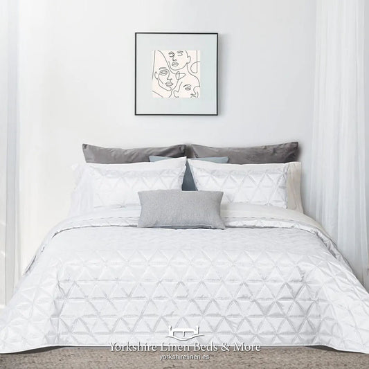 Luisa Luxury Sateen Bedspreads, White - Bedspreads & Throws - Yorkshire Linen Beds & More