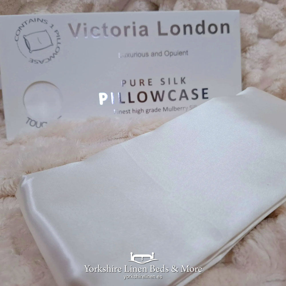 Luxurious Mulberry Silk Pillowcase, Ivory - Sheets & Pillowcases - Yorkshire Linen Beds & More