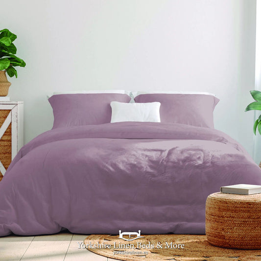 Luxury 100% Cotton Percale Duvets Set, Mulberry - Duvet Covers & Sets - Yorkshire Linen Beds & More