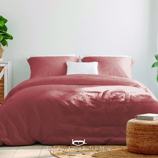 Luxury 100% Cotton Percale Duvets Set, Terracotta - Duvet Covers & Sets - Yorkshire Linen Beds & More
