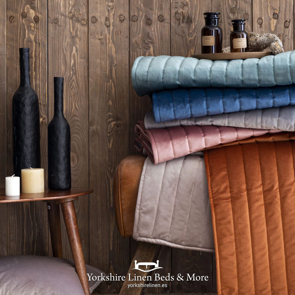Luxury Velvet Bed Runner & Matching Cushions, Assorted Colours - Cushions & Bed Runners - Yorkshire Linen Beds & More