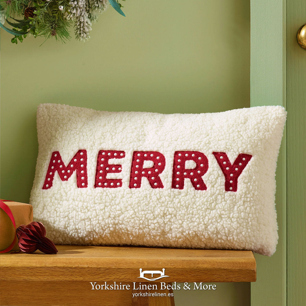 MERRY Boucle Filled Cushion - Cushions & Cushion Covers - Yorkshire Linen Beds & More, Mijas Costa, Spain