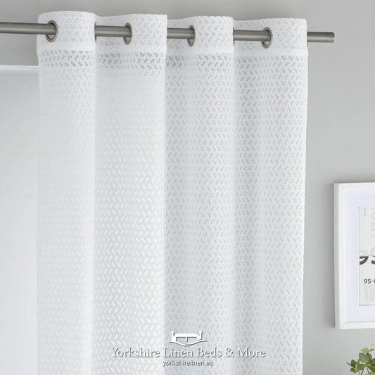 Miral Ring Top Voile Panels, White - Voiles & Net Curtains - Yorkshire Linen Beds & More