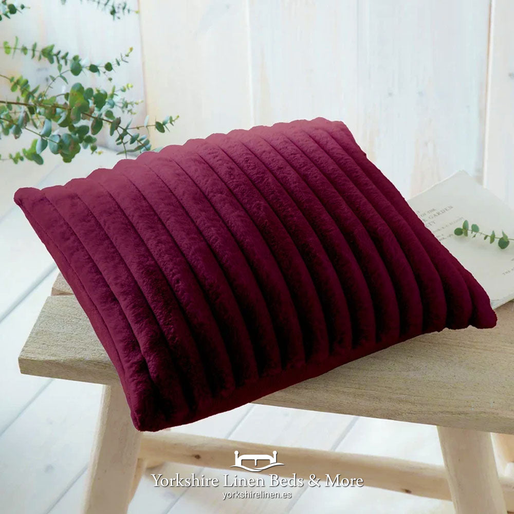Morris Burgundy Cushion & Throw - Cushions & Cushion Covers - Yorkshire Linen Beds & More, Mijas Costa, Spain