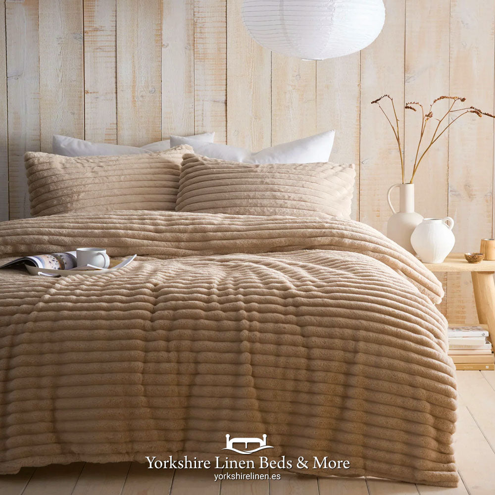 Morritz Fleecy Ribbed Duvet Cover - Natural