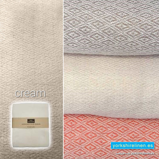Mumbay Throw, Cream - Yorkshire Linen Warehouse Mijas Marbella P02