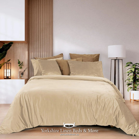 Muscatel Luxury Velvet Duvet Cover, Ivory - Duvet Covers & Sets - Yorkshire Linen Beds & More