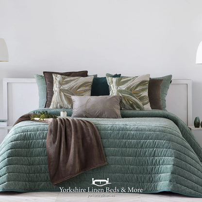 Nantes Luxury Bedspread Mint - Bedspreads & Throws - Yorkshire Linen Beds & More