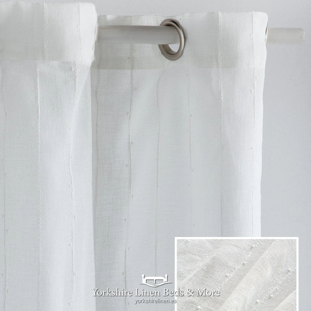 Nara Linen Style Eyelet Voile, Natural - Voiles and Net Curtains - Yorkshire Linen Beds & More