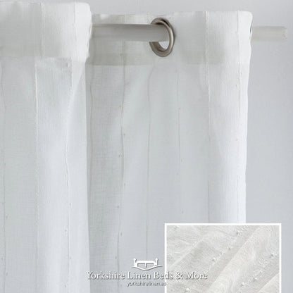Nara Linen Style Eyelet Voile, Natural - Voiles and Net Curtains - Yorkshire Linen Beds & More
