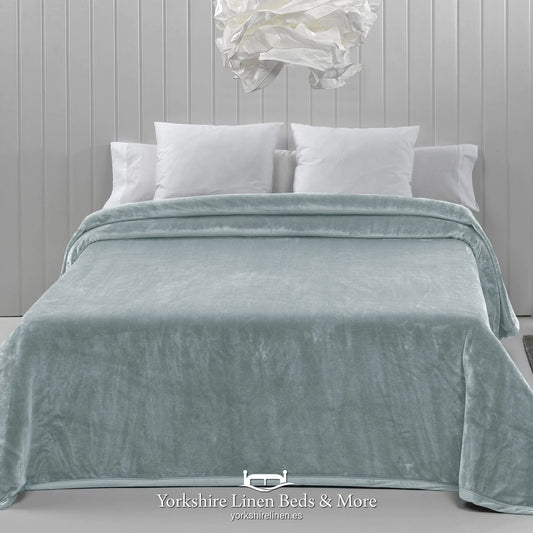 New Alaska Luxury Throw, Duck Egg - Bedspreads & Throws - Yorkshire Linen Beds & More