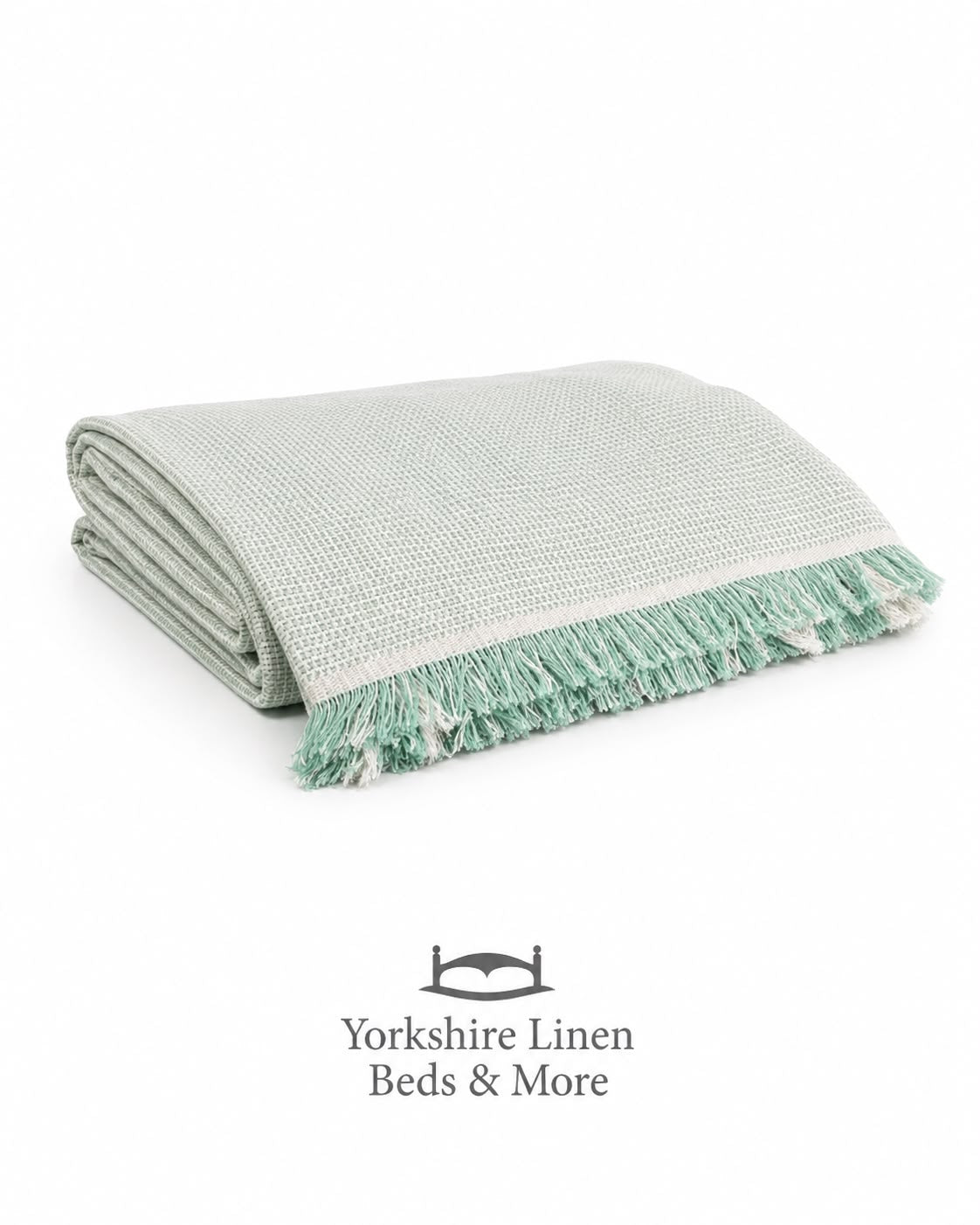 New England Plain Cotton Throws, Green