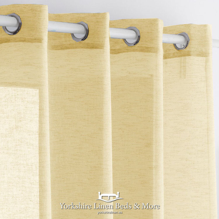 Noelia Linen Style Voile Panel Ochre Yorkshire Linen Beds & More Mijas Costa Marbella
