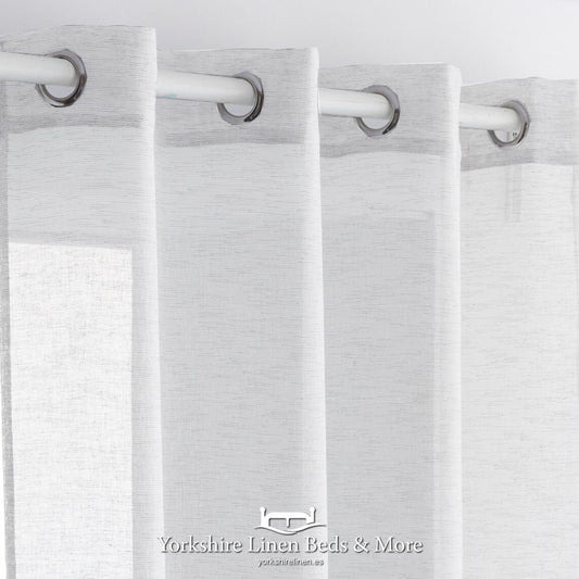 Noelia Linen Style Voile Panel White Yorkshire Linen Beds & More Mijas Costa Marbella