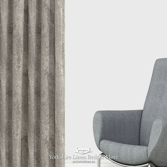Nora Heavyweight Voile Ring Top or Pencil Pleat, Grey - Curtains & Voiles - Yorkshire Linen Beds & More