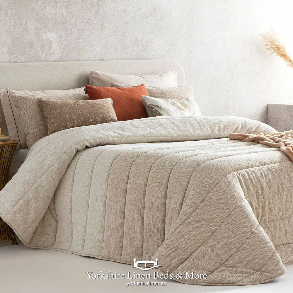 Olaya Bedspread, Beige - Bedspreads & Runners - Yorkshire Linen Beds & More