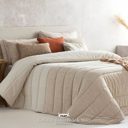 Olaya Bedspread, Beige - Bedspreads & Runners - Yorkshire Linen Beds & More