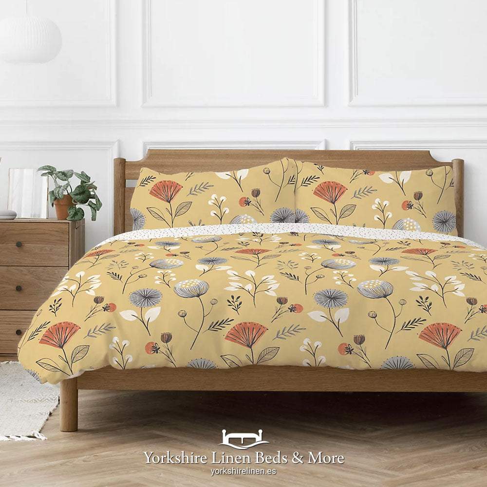 Olga Floral Duvet Duvet Sets, Yellow - Duvet Covers & Sets - Yorkshire Linen Beds & More