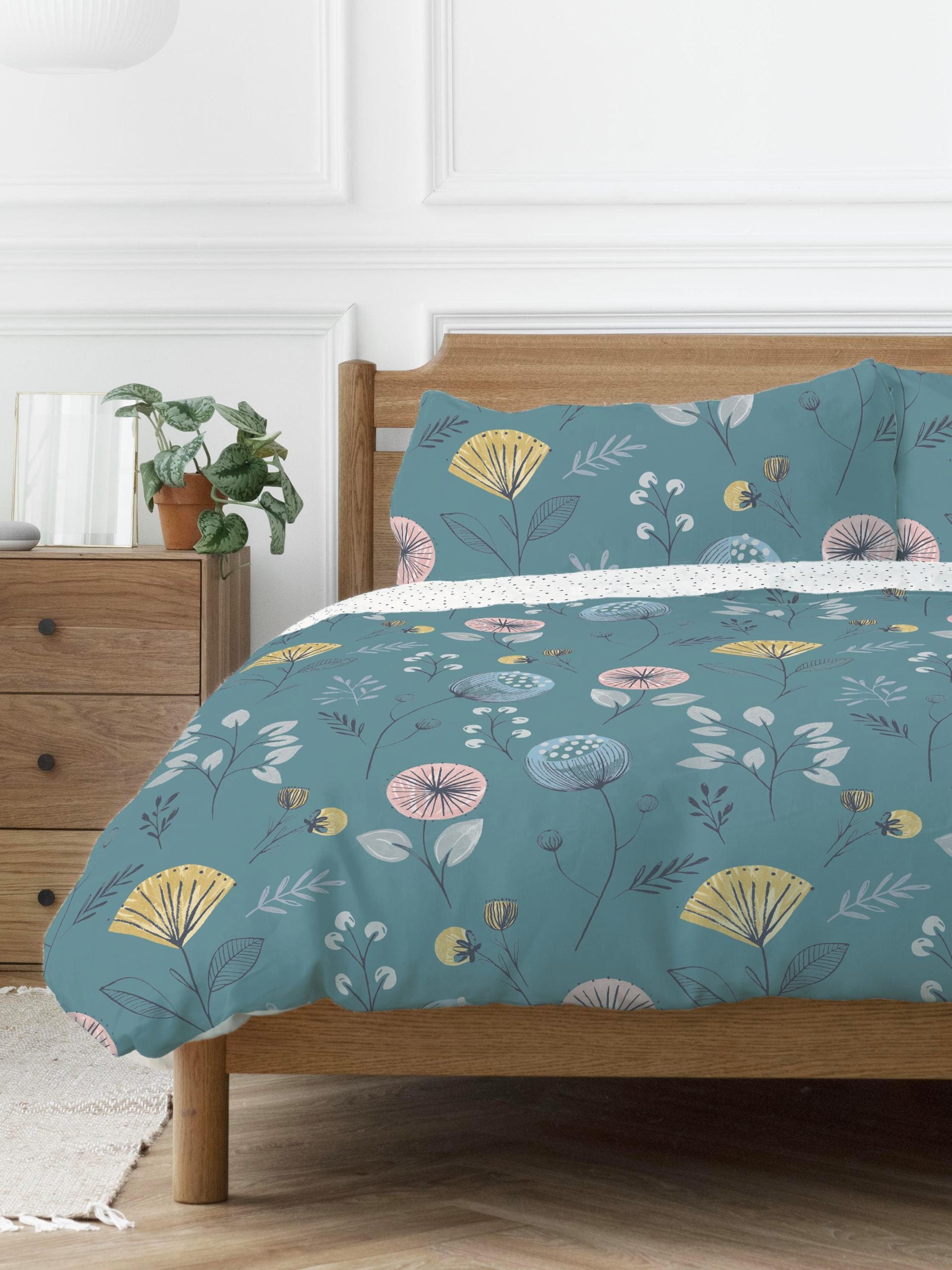 Olga Floral Duvet Duvet Sets, Teal SINGLES ONLY 10€