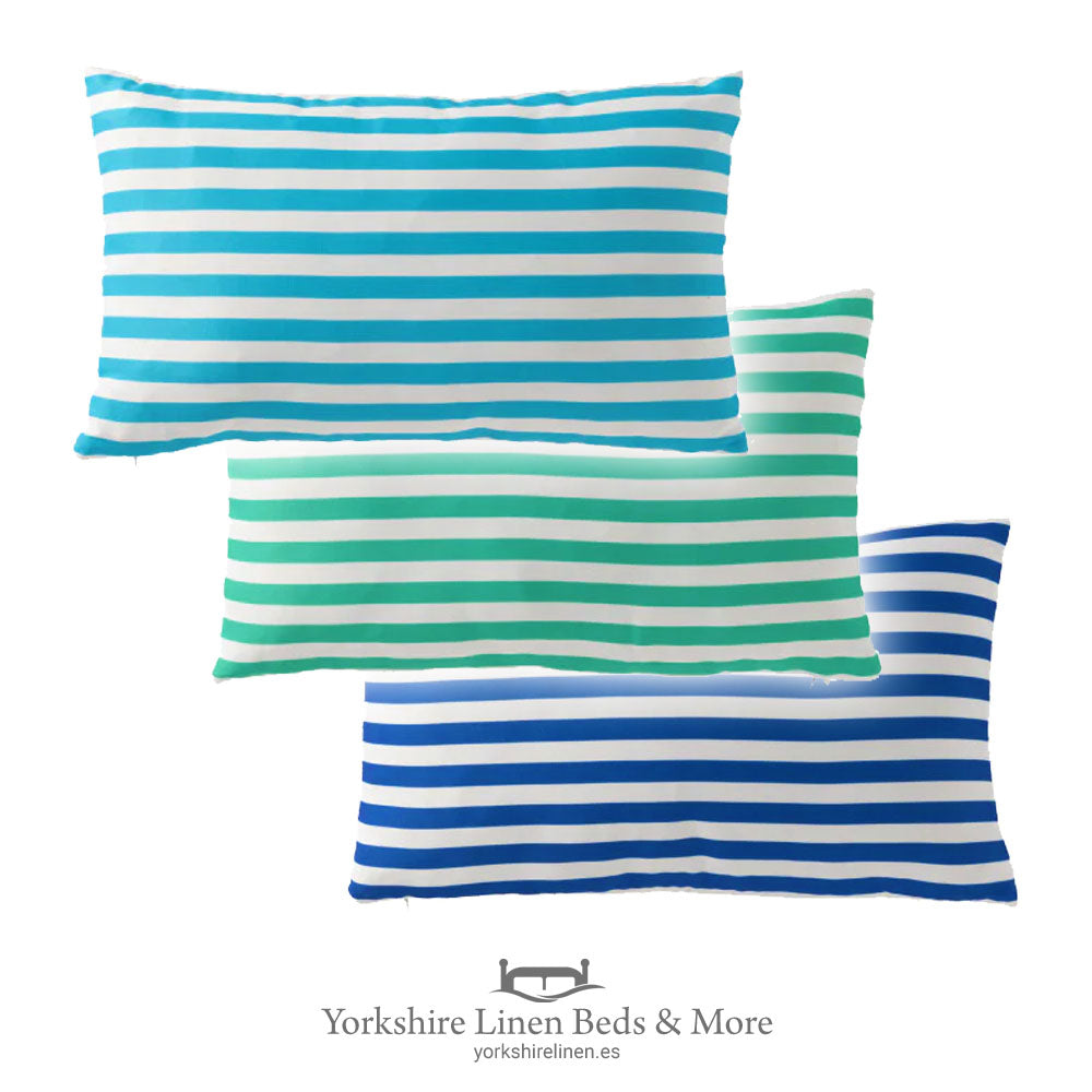 Outdoor Striped 30 X 50  cm Cushions - Various - Cushions & Cushion Covers - Yorkshire Linen Beds & More